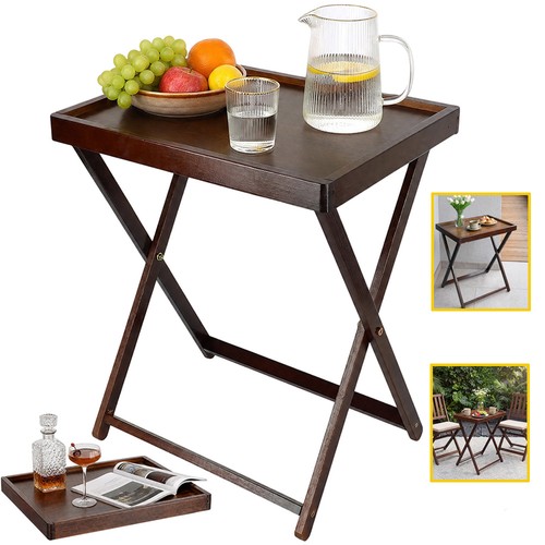 Wooden folding side table - folding,