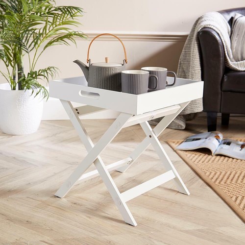 White folding butlers side - white,