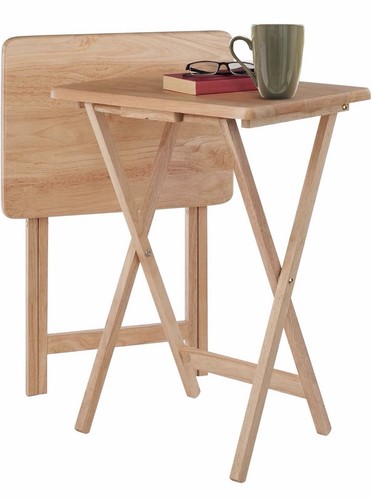 Folding wooden side table - 2,