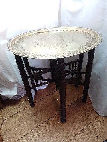Vintage occasional table brass - table,