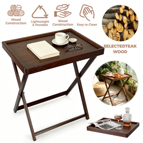 Wooden tray table foldable - tray,