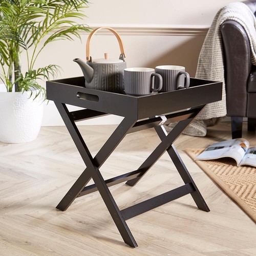 Folding butlers side table - side,