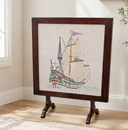 Vintage embroidered ship - vintage,