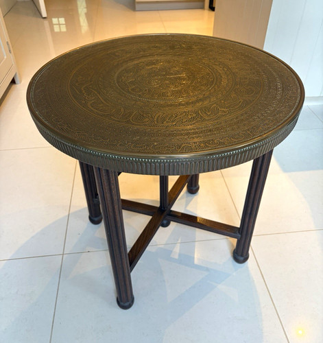 Vintage engraved metal top - vintage,