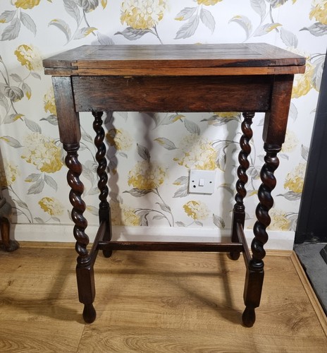 Antique oak side table - antique,