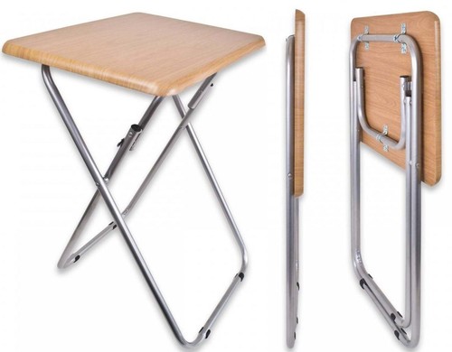 Folding small wooden table - wooden, tv