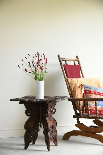 Carved indian occasional - carved, table